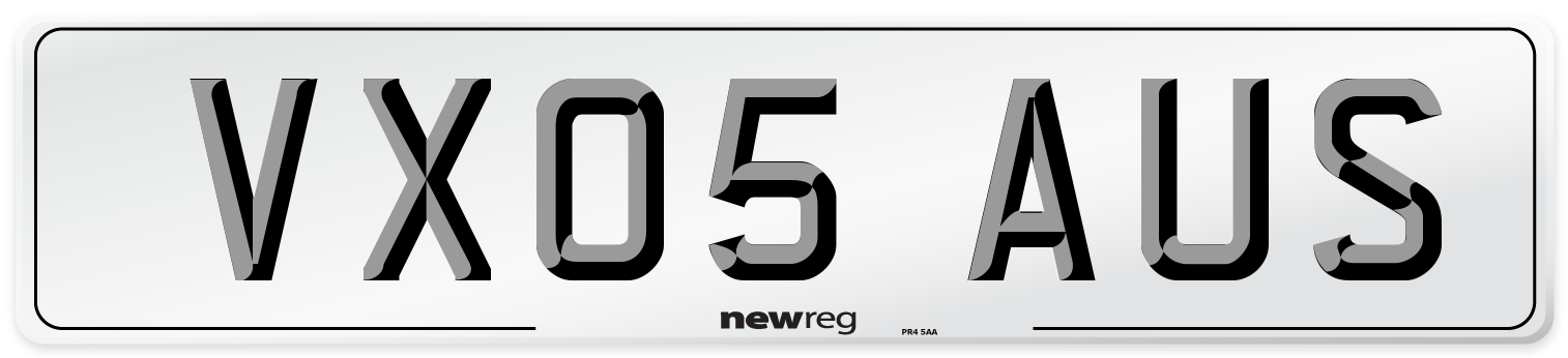 VX05 AUS Number Plate from New Reg